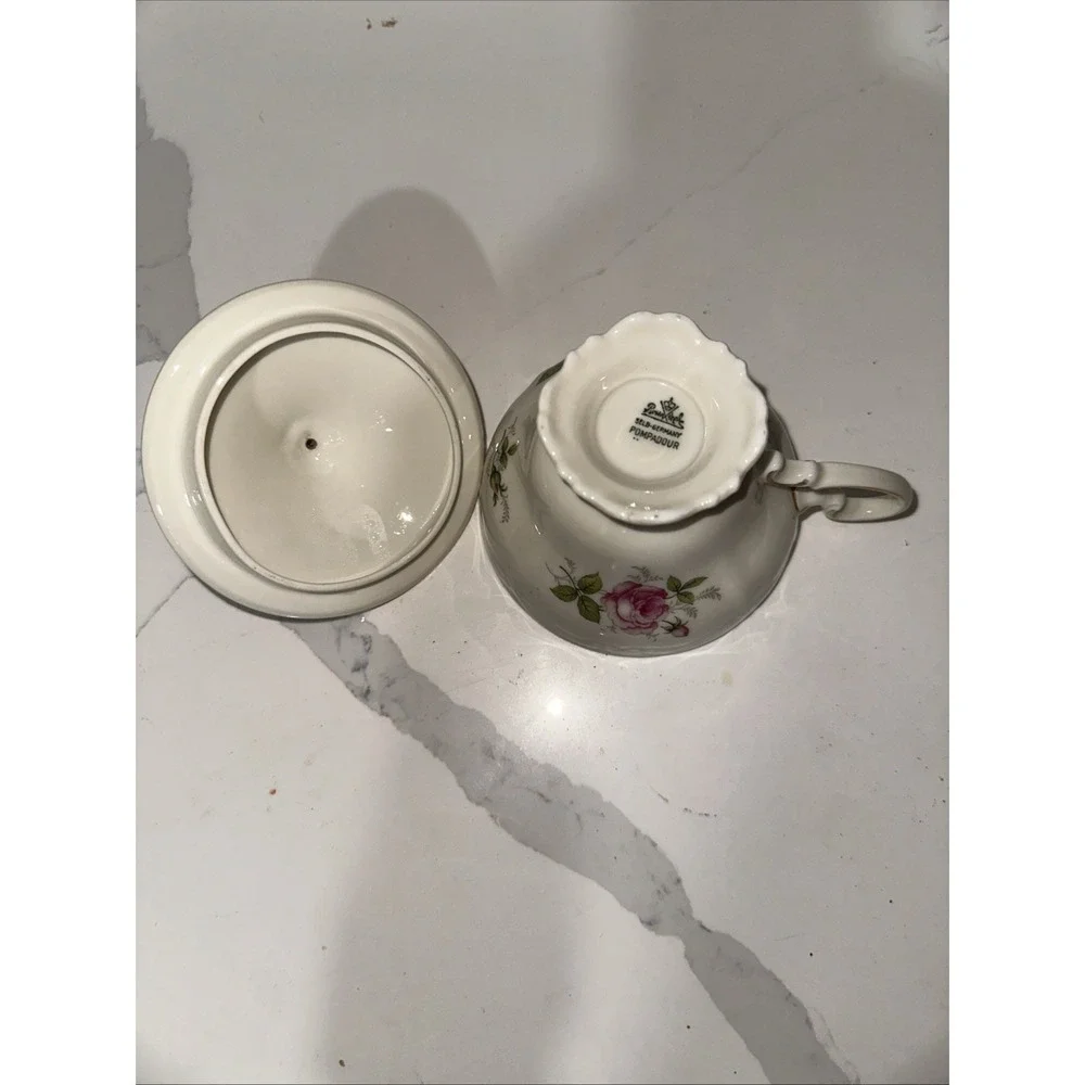 Rosenthal‎ pompadour germany porcelain Rose Gold Tea Cup With Lid